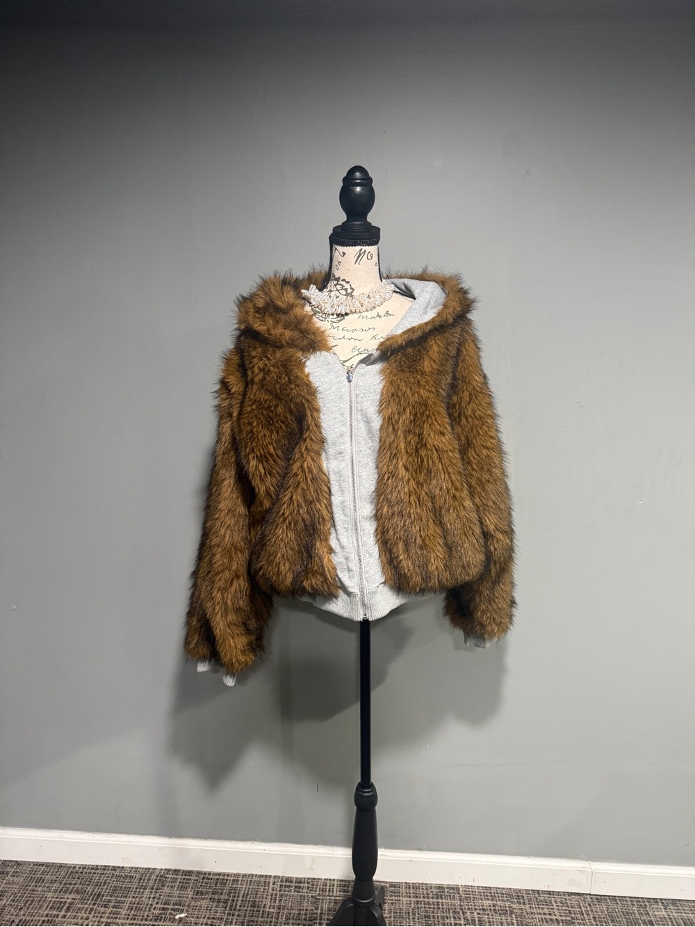 AKIRA Faux Fur reversible Hooded Teddy Jacket in Rich Brown